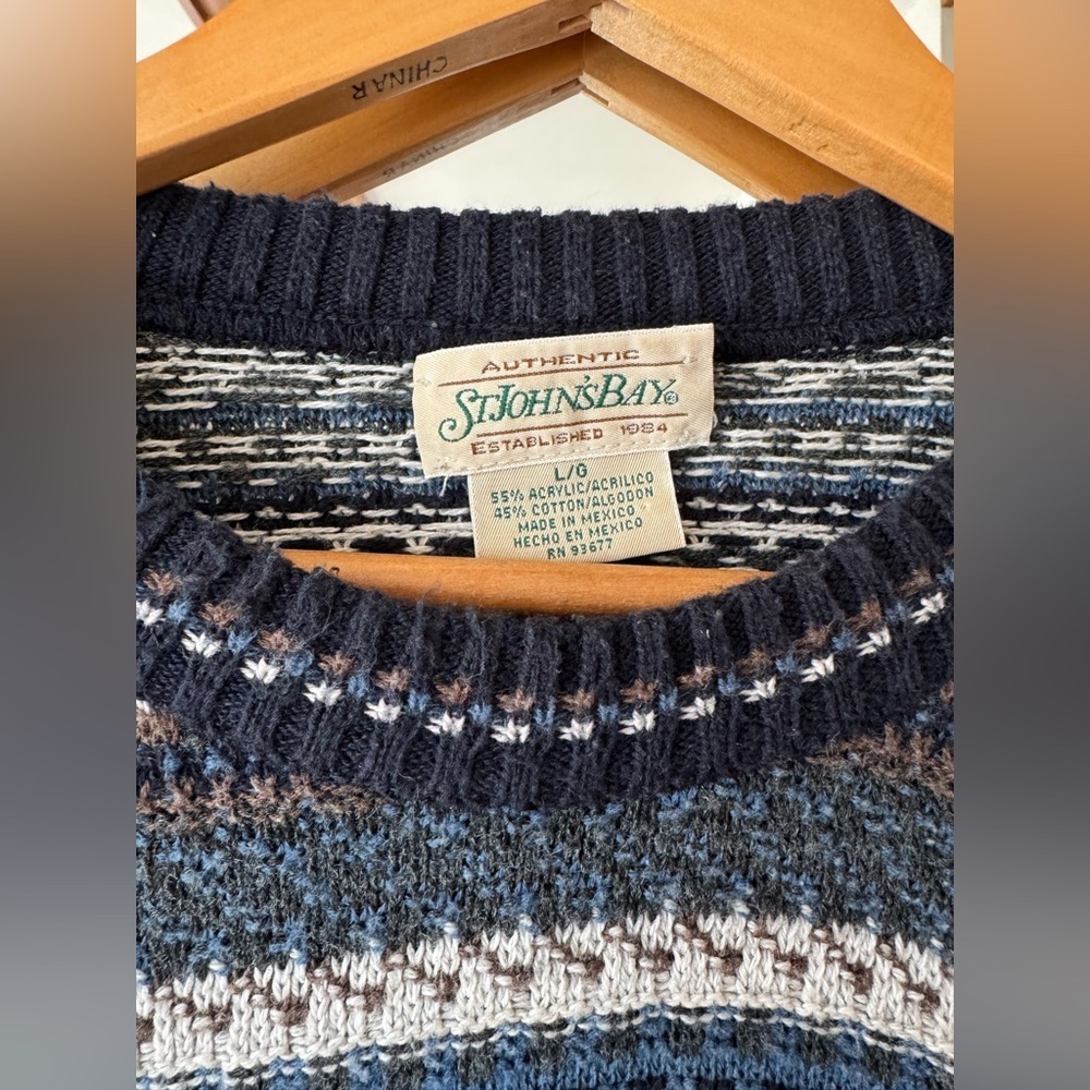St John’s Bay Cotton Blend Crewneck Sweater Large - Picture 4 of 4
